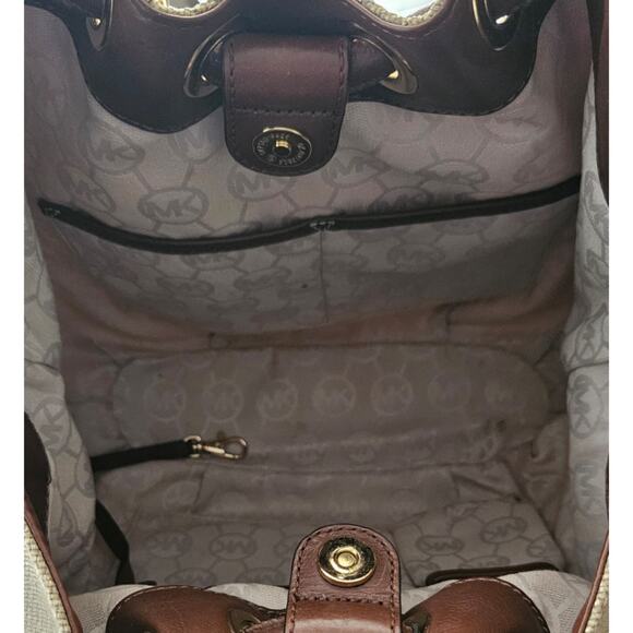 Micheal Kors Gold Hue Canvas Shoulder Bag - Picture 6 of 6